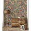 Papier peint adhésif rétro tapisserie florale