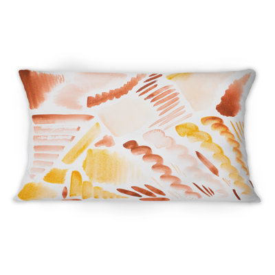 Coussin décoratif rétro imprimé orange et jaune I 12 po x 20 po