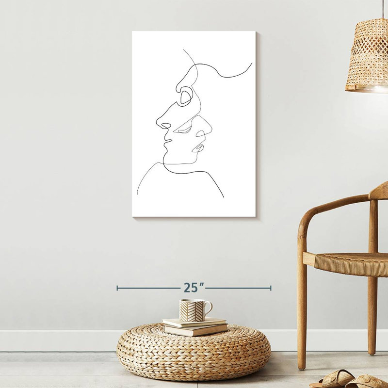 Deux visages, reproduction sur toile, H 30 po x l 20 po x P 1,25 po