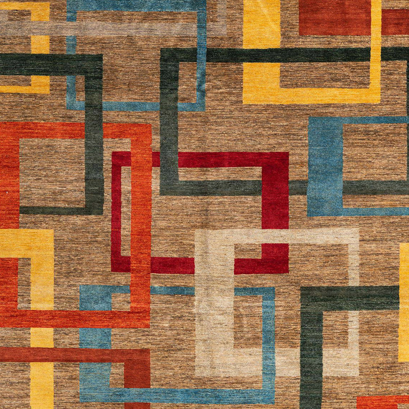 Abstract Indoor Rug, Square 4'