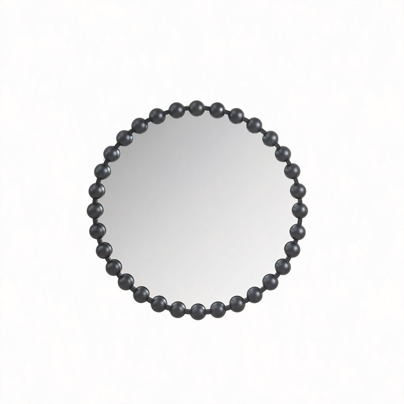 Miroir mural rond P 27 po, 27 po x 27 po, Noir