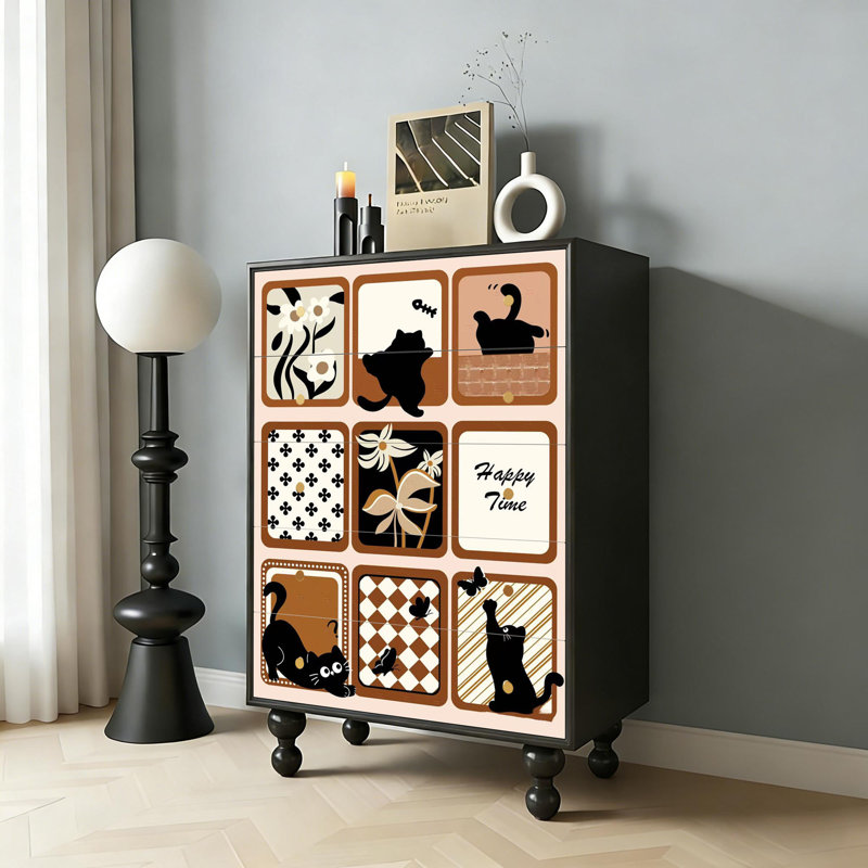 Ceridwen Solid Wood 5 - Drawer Accent Chest