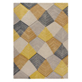 Rhythm Geometric Area Rug in Gray/White/Yellow