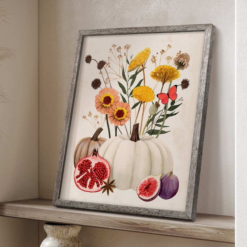Fall Botanicals I Framed Print - Solid Wood, 30" H x 24" W