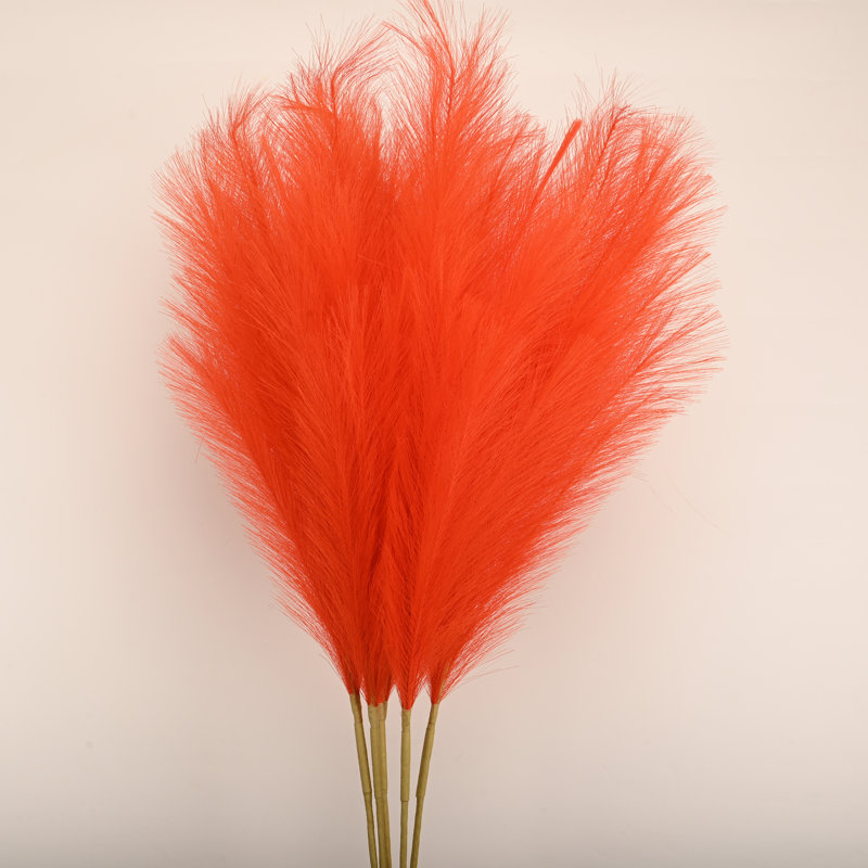 Silk Pampas Grass Arrangement, Orange, 43"H x 8"W