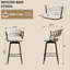 Deux chaises de bar pivotantes à 360 °, revêtues de lin, structure en métal, pour un usage domestique, coussin noir et blanc, barres,