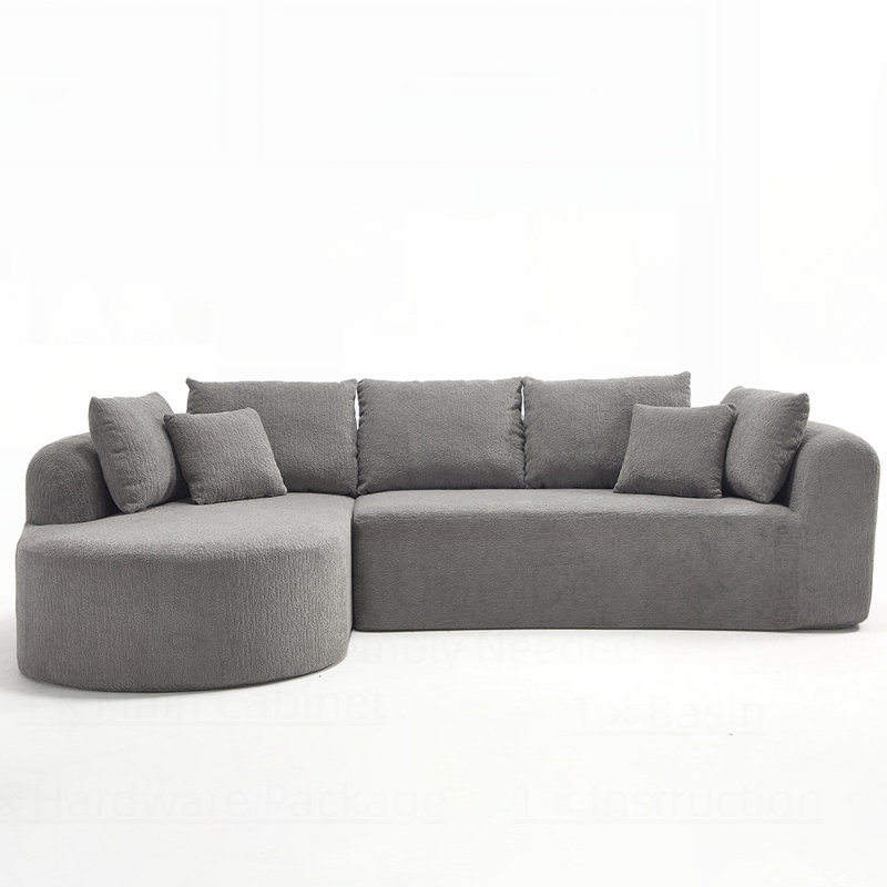 Canapé modulaire Cloud, canapé désossé pour le salon, méridienne modulaire en L en velours côtelé, canapé moderne compressé dans une boîte avec rembourrage en mousse à mémoire de forme