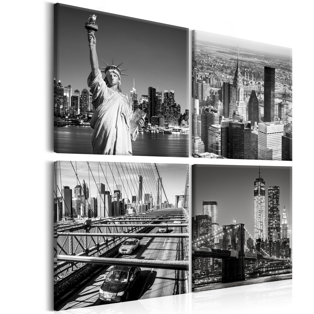 4-tlg. Leinwandbilder-Set Gesichter von New York