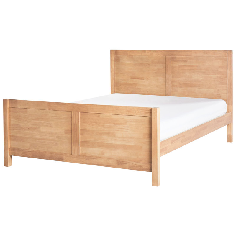 CHAMPAGNAT Solid Wood Bed, Brown, European Double (140 x 200 cm)