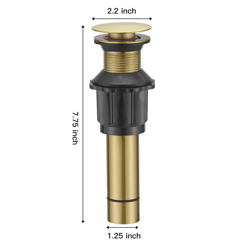 Luster  Single Hole Single Handle Bathroom Vessel Sink Faucet With 360° Swivel Spout and Pop-Up Drain, Brushed Gold