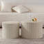 Table d'appoint ronde beige et crème pour appartement - sans assemblage