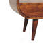 Chestnut Circular TV Stand, 2-Drawers, Open Slot, Nordic Legs, Brown