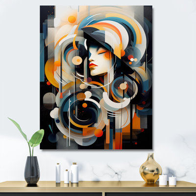 Portrait de femme géométrique - décoration murale tendance
