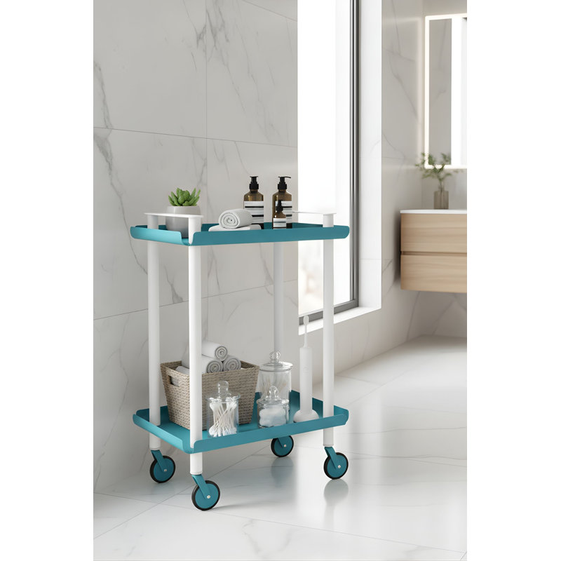 Zeigler Serving Cart, White, Blue