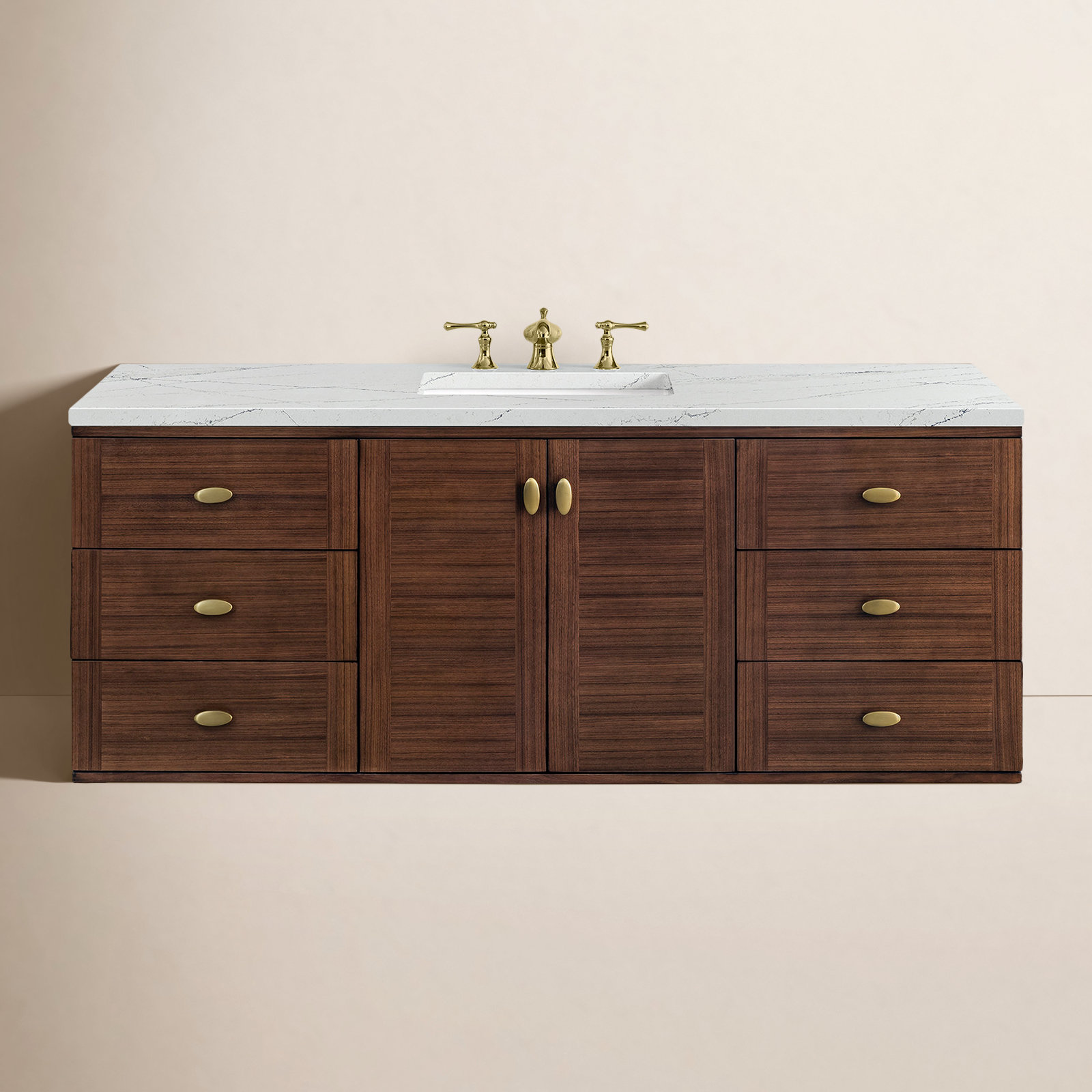 Aliza 60" Single Bathroom Vanity Set, Ethereal Noctis, 8" Widespread