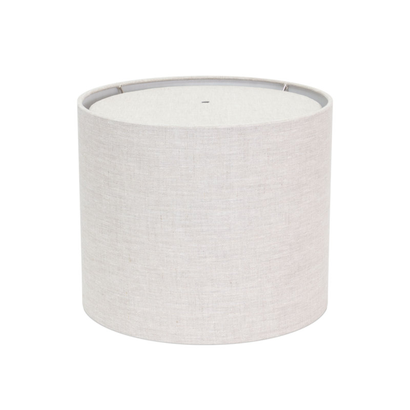 Drum Lamp Shade, 10" H x 14" W x 14" D, Gray/White