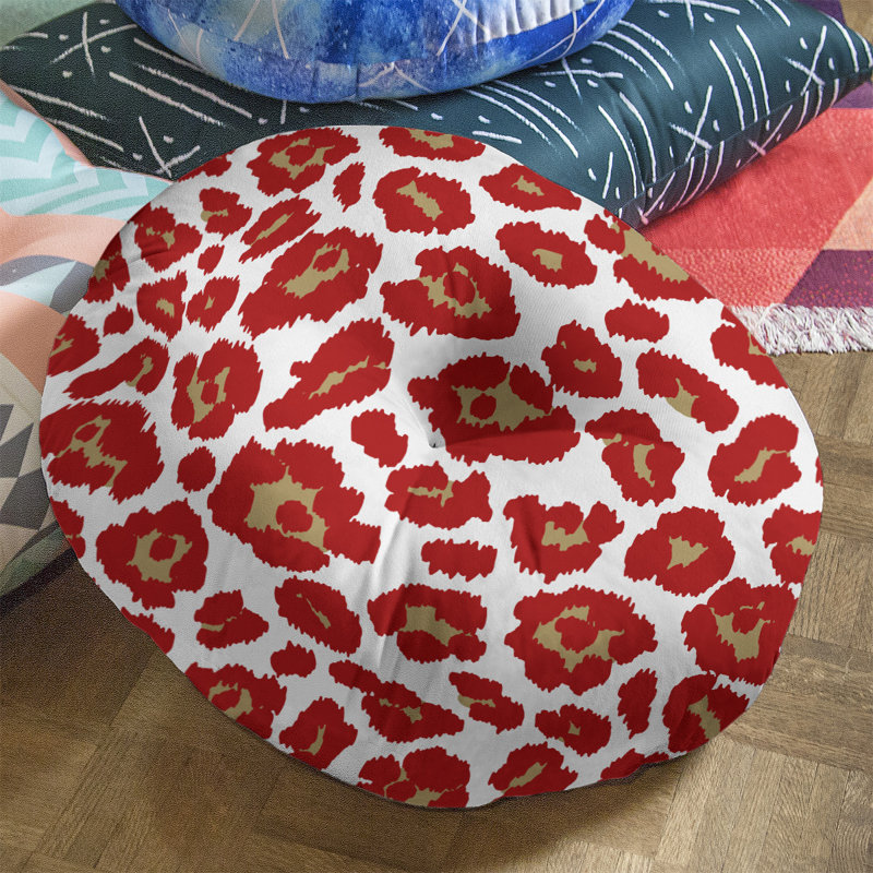 Housse et insert de coussin touffeté rond, H 26 po x l 26 po x P 4 po, Blanc