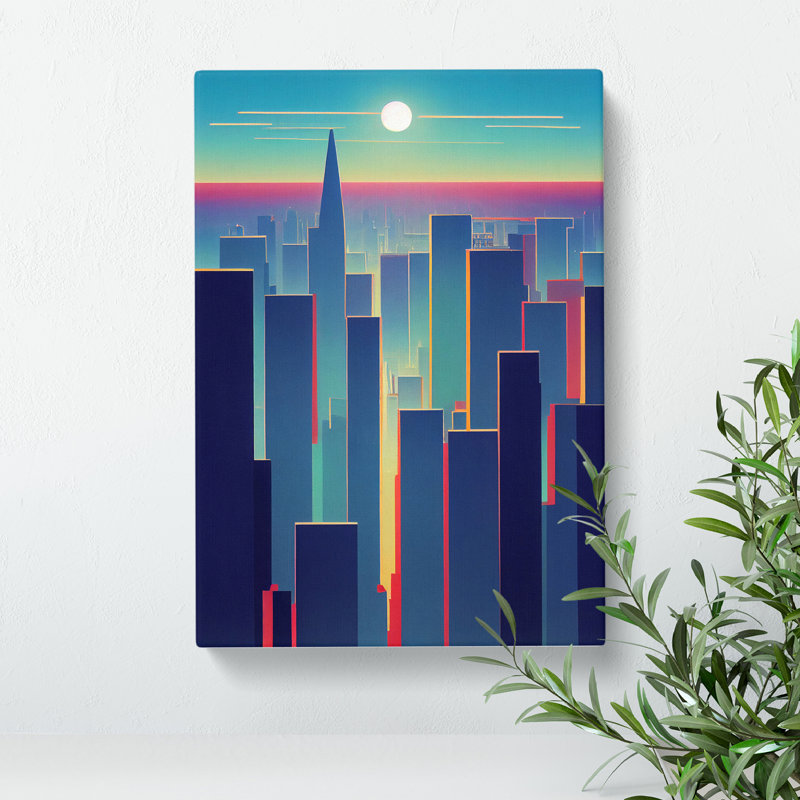 XC1022-3906X Serene City Skyline No.2 Abstract - Wrapped Canvas Print, 50cm H x 35cm W x 3cm D