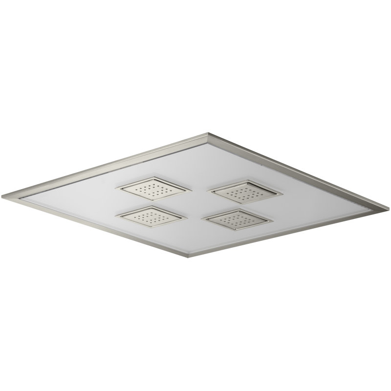 Douche à pluie avec watertile et buse de pulvérisation en pluie avec masterclean, Nickel brossé éclatant