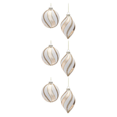 Ornements ronds en verre (ensemble de 6)