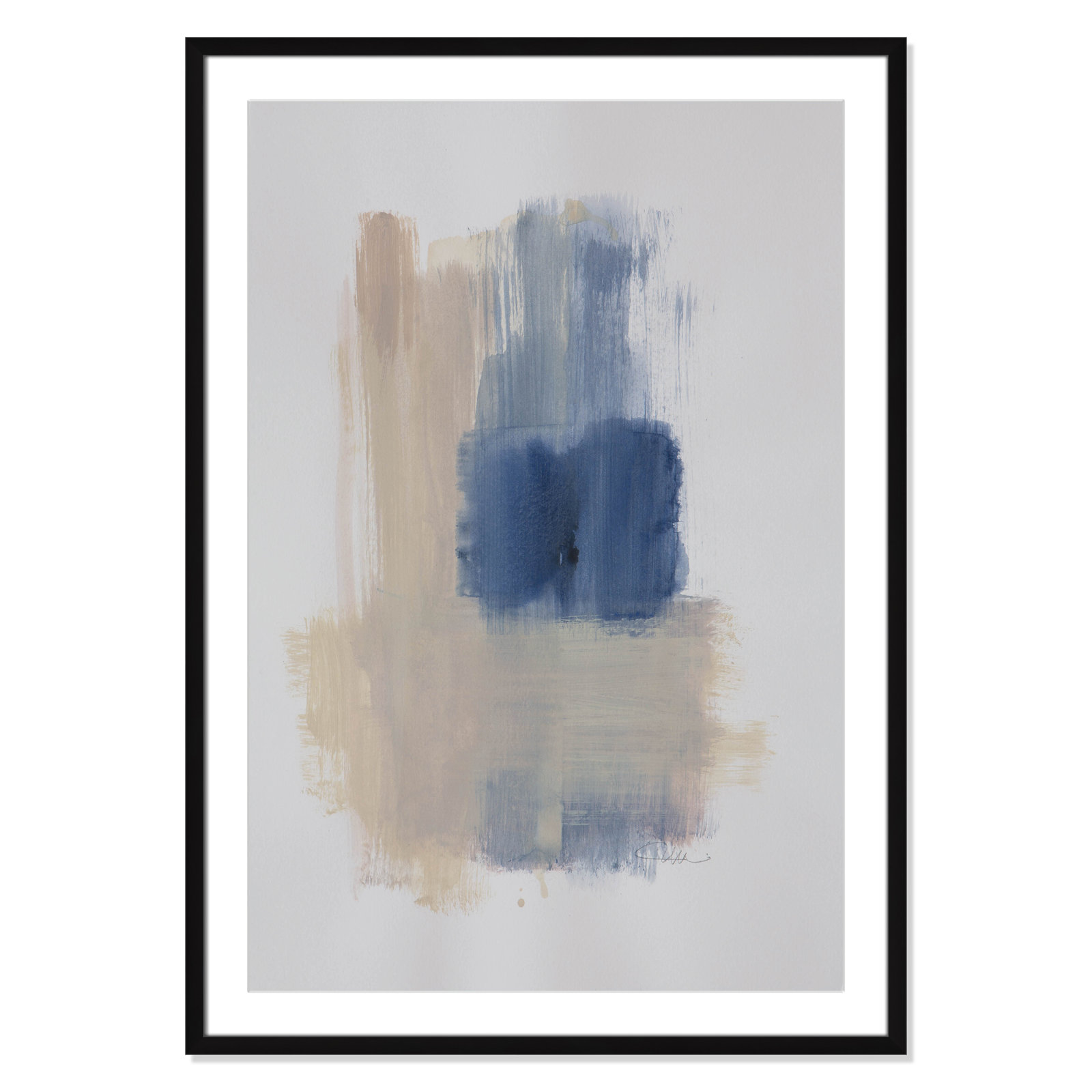 Macathurn "Powder Room Wash III" Print, 41.5" H x 29.5" W x 1.25" D, Black Matted Picture Framed