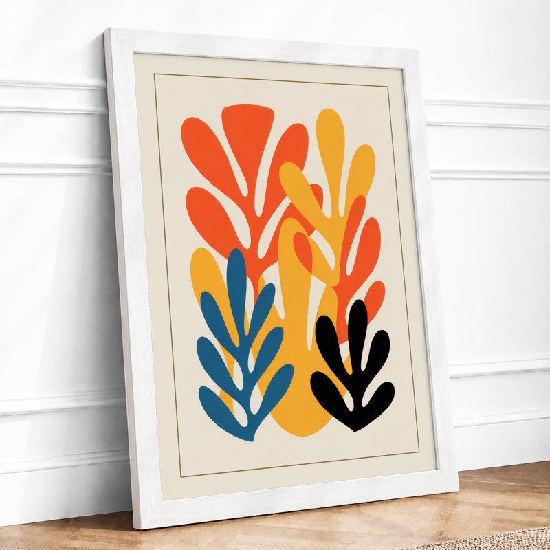 Radiant Botanical Forms Mid-Century - Framed Print, A3 - 42.0 x 29.7 cm, White