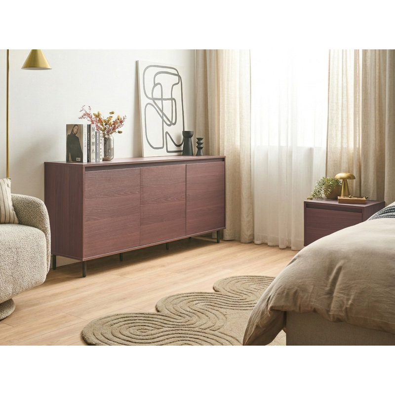 Medium Density Fiberboard (MDF) 3 - Door Rectangle Accent Cabinet