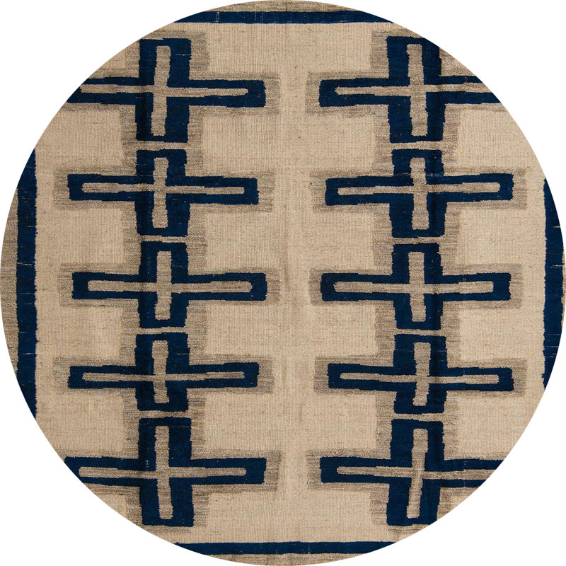Tapis abstrait à motif abstrait moderne 5009, Rond 5 pi