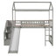 Lit mezzanine simple avec deux tiroirs et glissade, lit maison avec glissade, gris (ancien SKU: LT000130AAE)