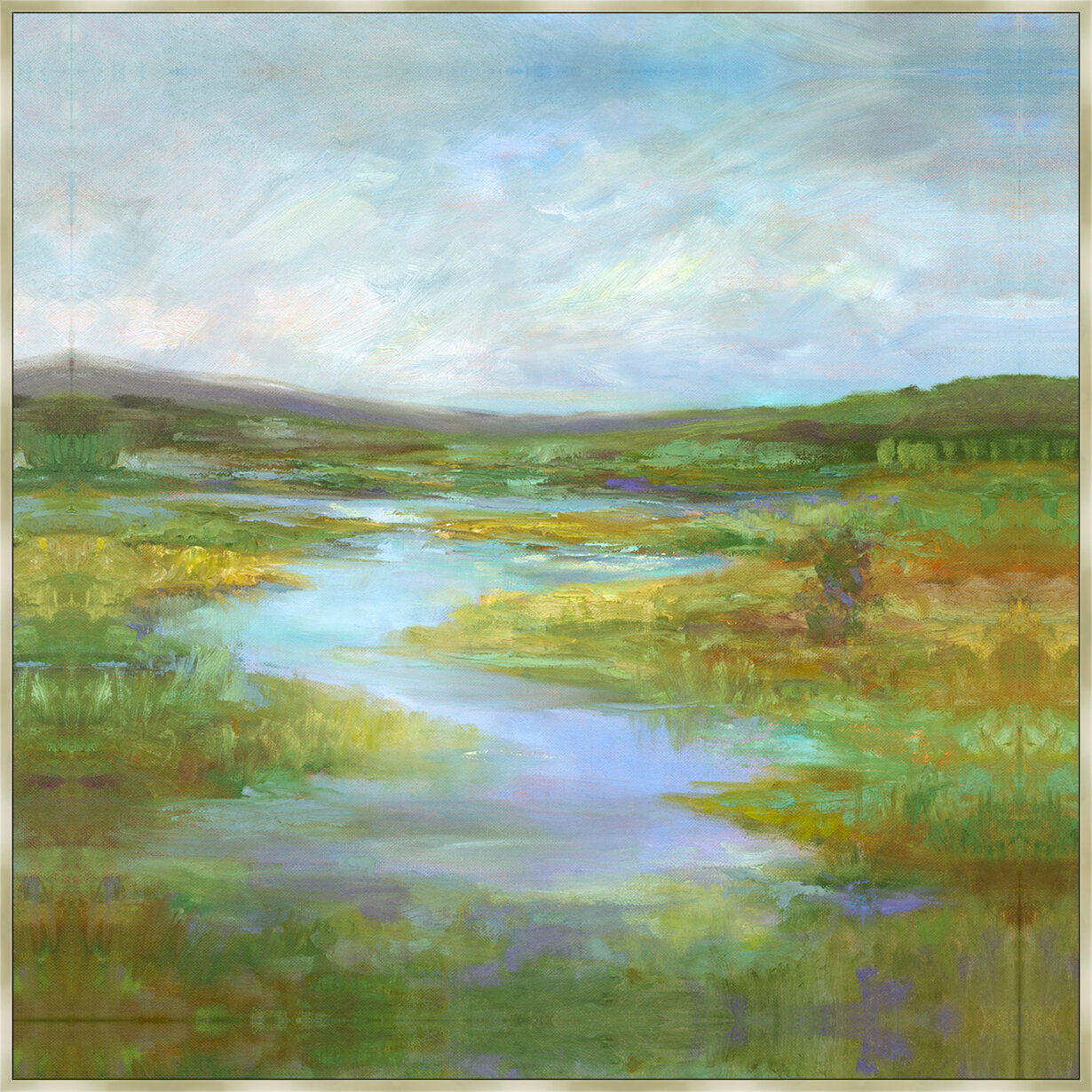 Marsh Sanctuary Framed Acrylic Painting Print on Canvas