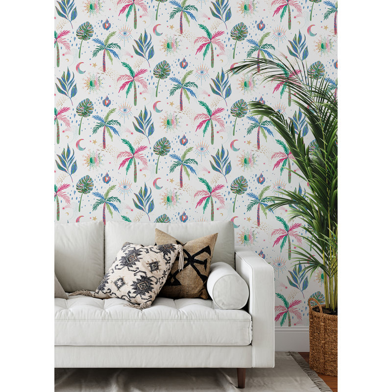 EttaVee Red Multi Brushstroke Peel And Stick Wallpaper - 20.5" X 18' Roll, Removable, Repositionable - View #2