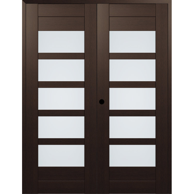 Portes françaises préfinies en verre Avon, 63,5 po x 79,375 po, Chêne Veralinga, Oui