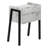 Grey Laminate Accent Table With Metal Legs For Bedroom Chic 2 Rectangular Adjustable