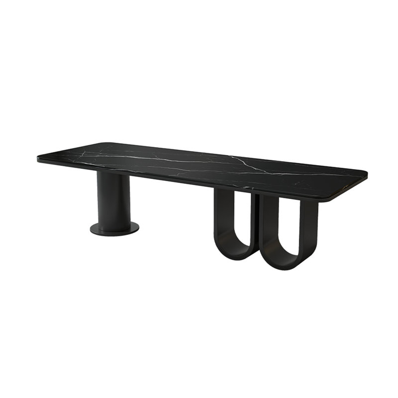 Bureau en pierre frittée de style italien de luxe léger, H 29,53 po x l 62,99 po x P 31,5 po