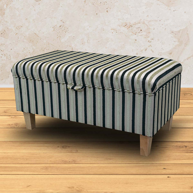 50.8cm Wide Rectangle Striped Footstool Ottoman with Storage