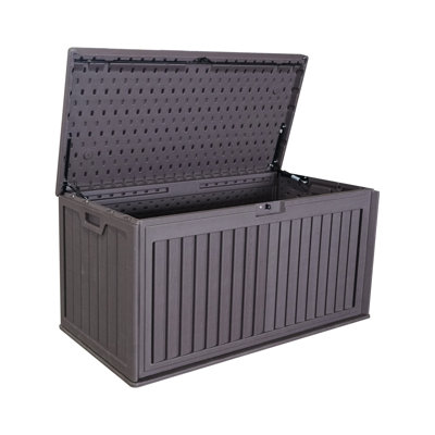 100 Gallon Resin Outdoor Deck Box Waterproof by Sybertruck