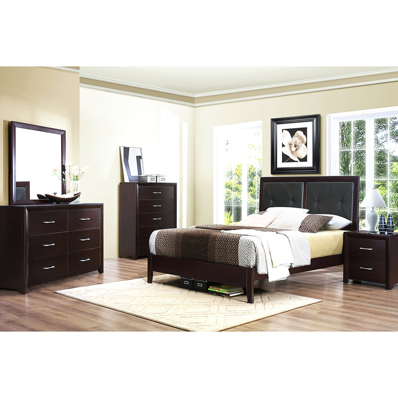 Mobilier de chambre à coucher contemporain, lit grand, lit tête de lit avec finition, tête de lit tapissier en similicuir,
