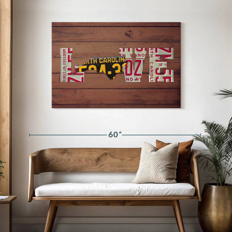 Tergel NC State Love, 30" H x 45" W