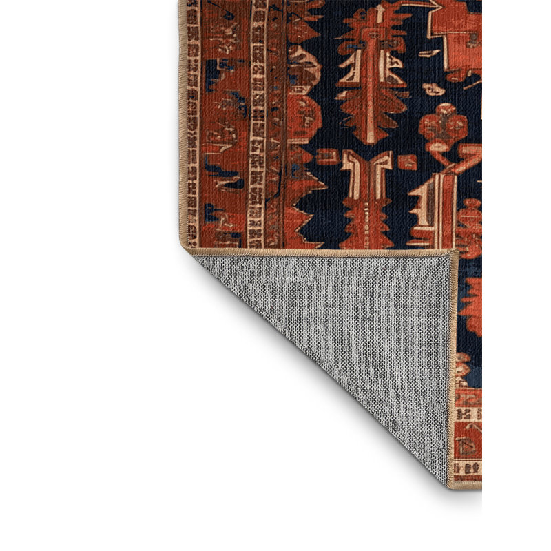 Tapis brun lavable à la machine, Carré 5 pi
