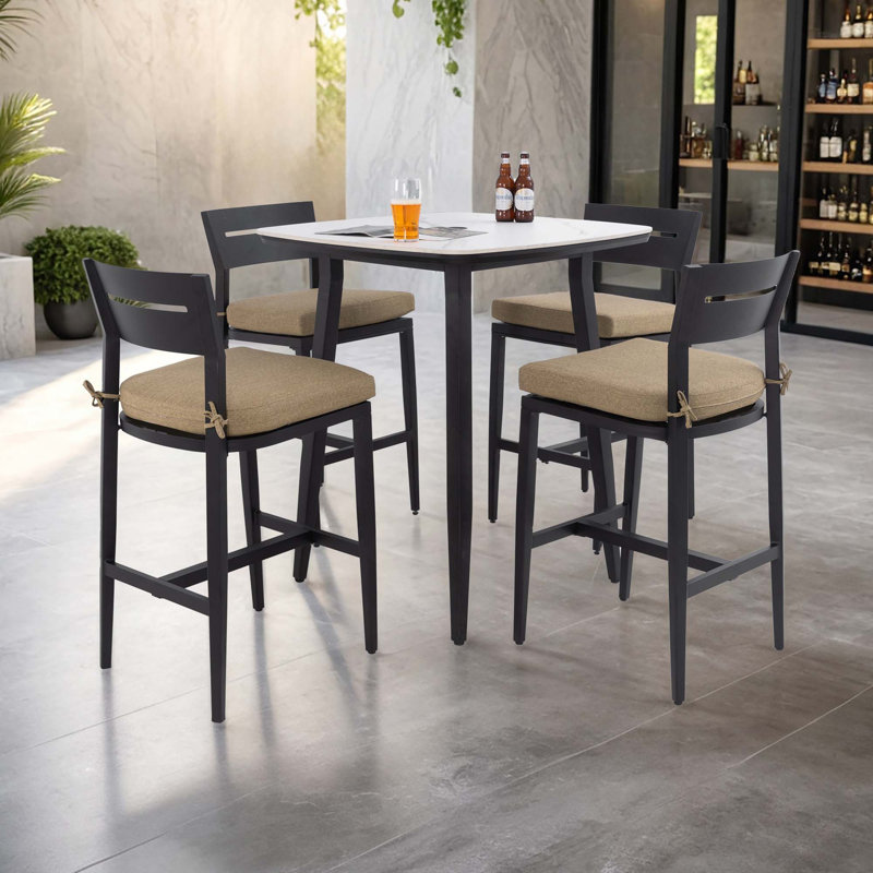 Ensemble de bar 5 pièces Modern Modern, Ember Black/Linen Sesame