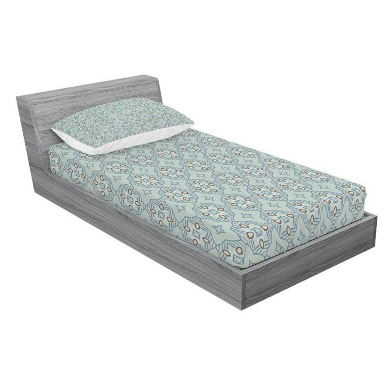 Microfiber Patterned Sheet Set, Twin XL Sheet Set + Fitted Sheet + 1 Pillowcase