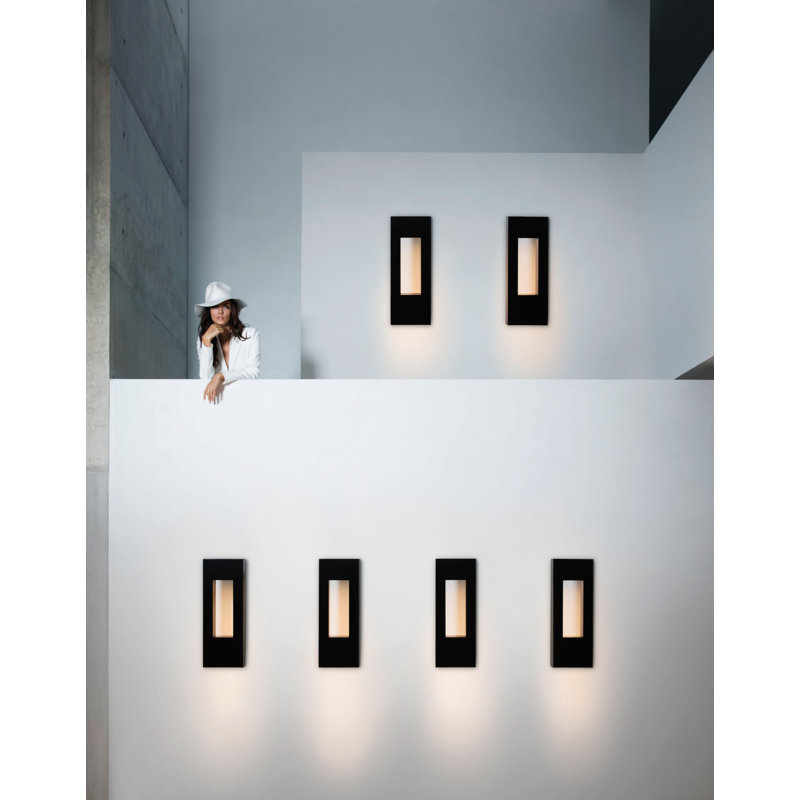 Atlantis 2 Light Outdoor Sconce, 25" H x 9" W, Satin Black, LED