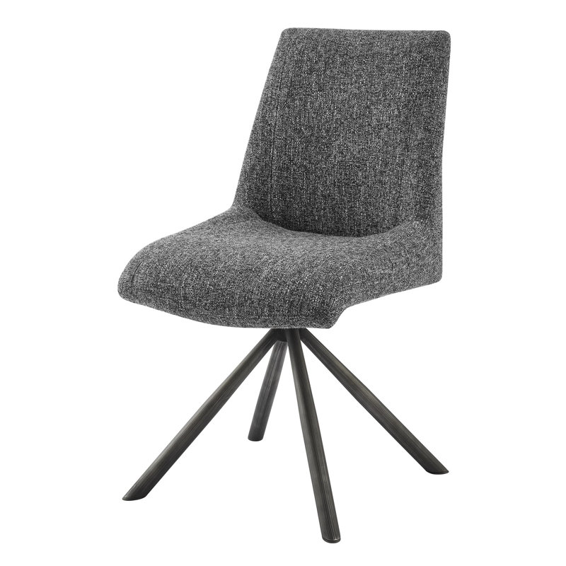 Vanessa Fabric Swivel Dining Side Chair, Dark Gray