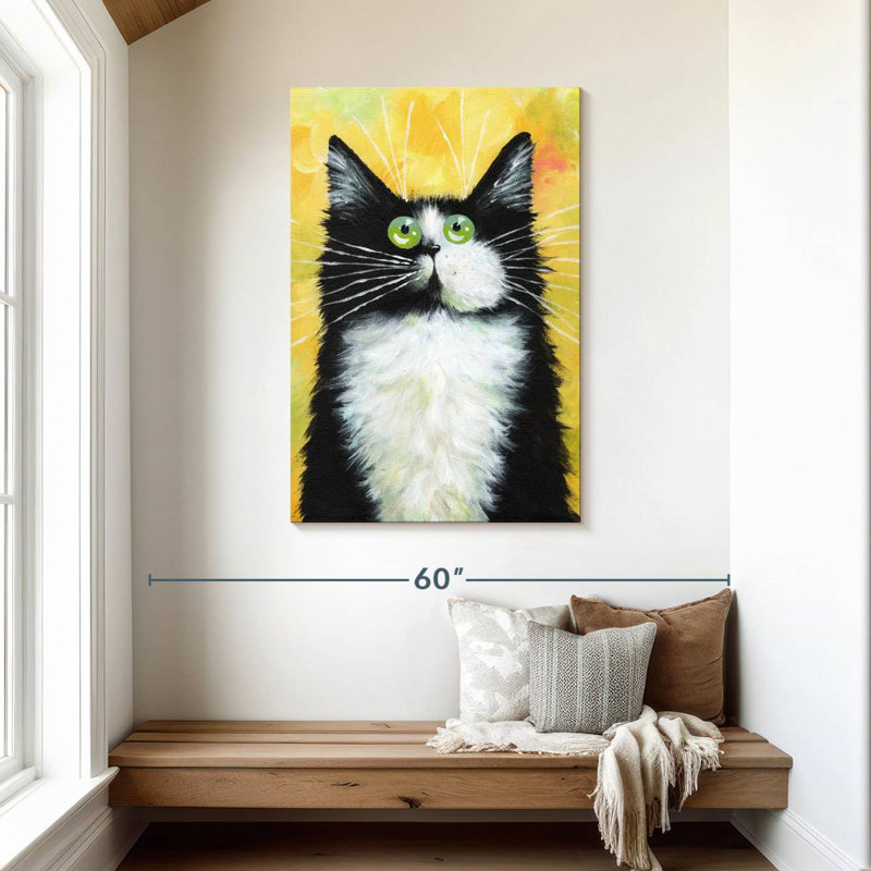 Brampt Tux On Yellow, 45" H x 30" W