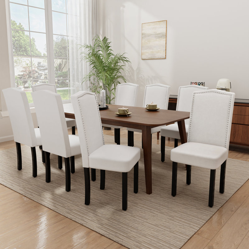  Ensemble de 2 chaises de salle à manger rembourrées Luxe, Beige