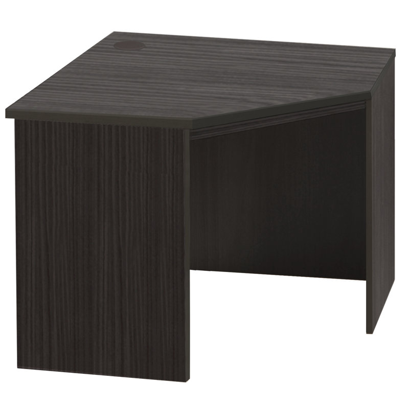 Brittaney Corner Solid Wood Base Writing Desk, Black Havana