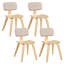 Ensemble de 4 chaises de salle à manger avec dossier ergonomique rembourré en velours Teddy pour cuisine beige et naturel-1834170981-1834170983