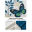 Ensemble de couvre-lit à motif papillon avec rideaux assortis, grand, bleu-120251922