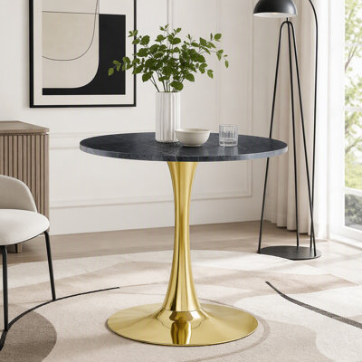 Table bistro 23,6 pouces Tulip - Conception de piédestal compact pour 2 à 4 personnes