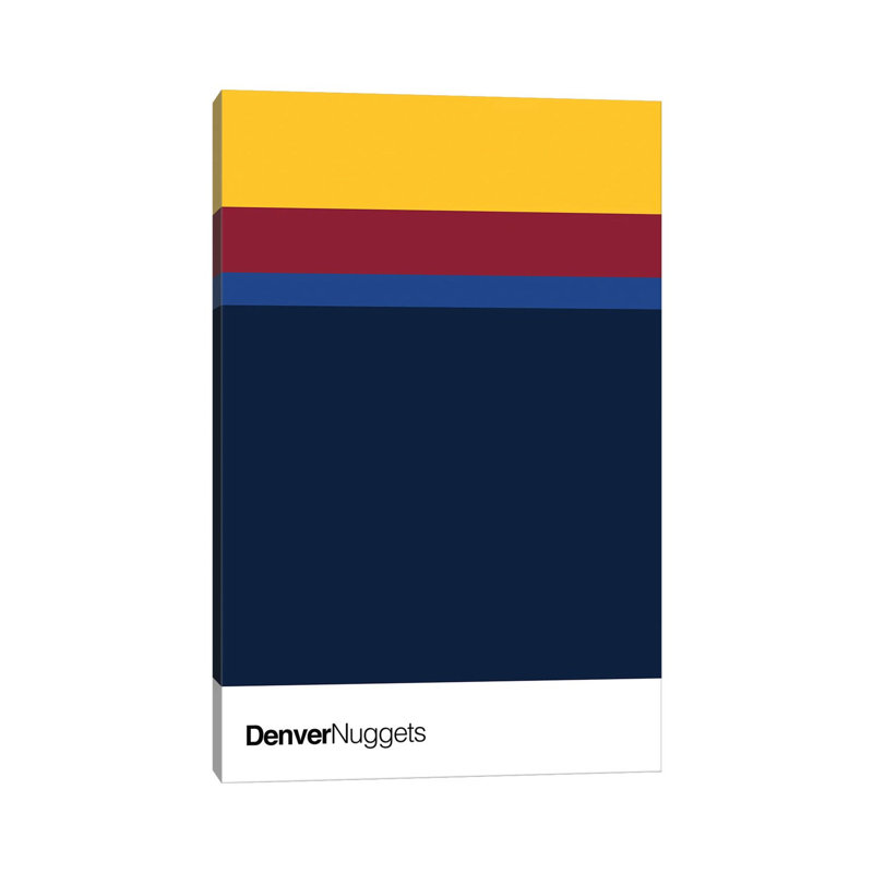 Denver Nuggets Basketball by Avesix - Wrapped Canvas Print, 30.48cm H x 20.32cm W
